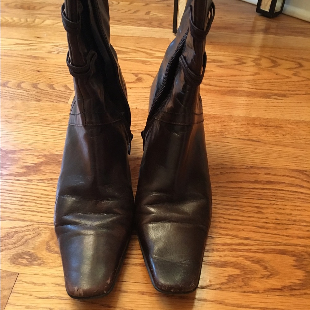 Brown Leather Booties